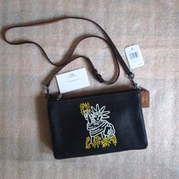COACH x Keith Haring Lyla Crossbody Shoulder Bag Statue of Liberty -NWT - Picture 2 of 15